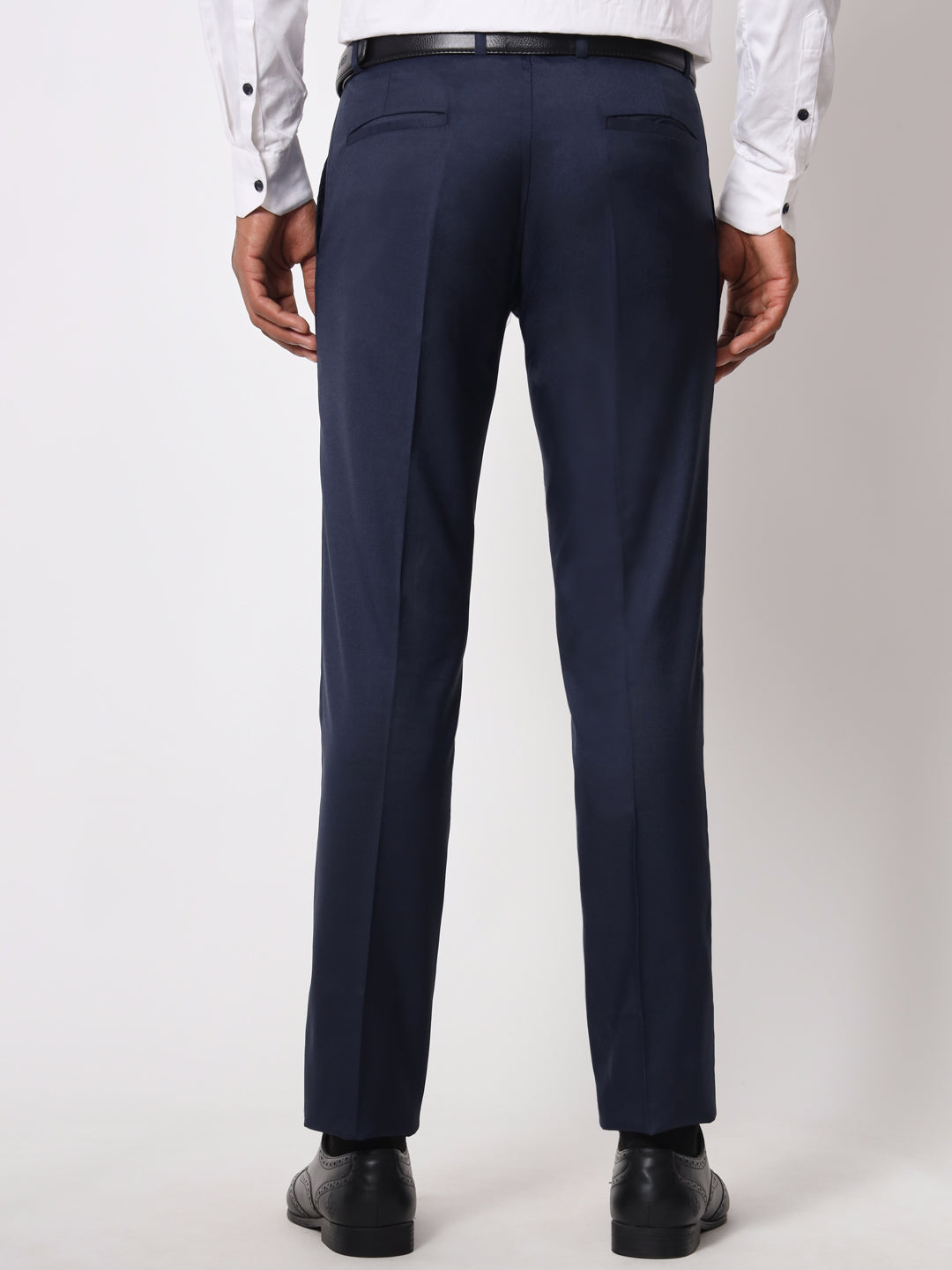 Men Formal Dress Pants Flat Front Straight Trousers Office Business Slim Fit  | eBay
